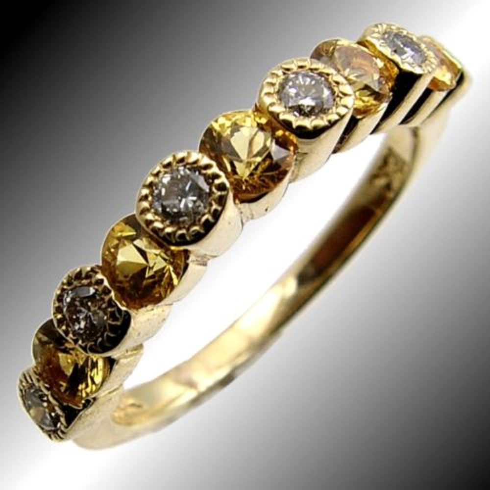 Diamond Yellow Sapphire Ring .27TDW .67S Yellow